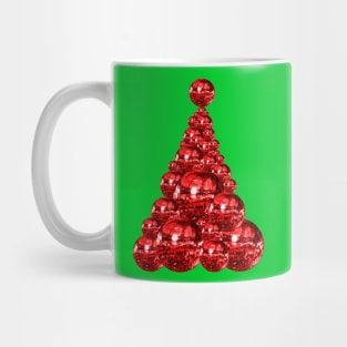 Jolly Red Disco Ball Christmas Tree Mug